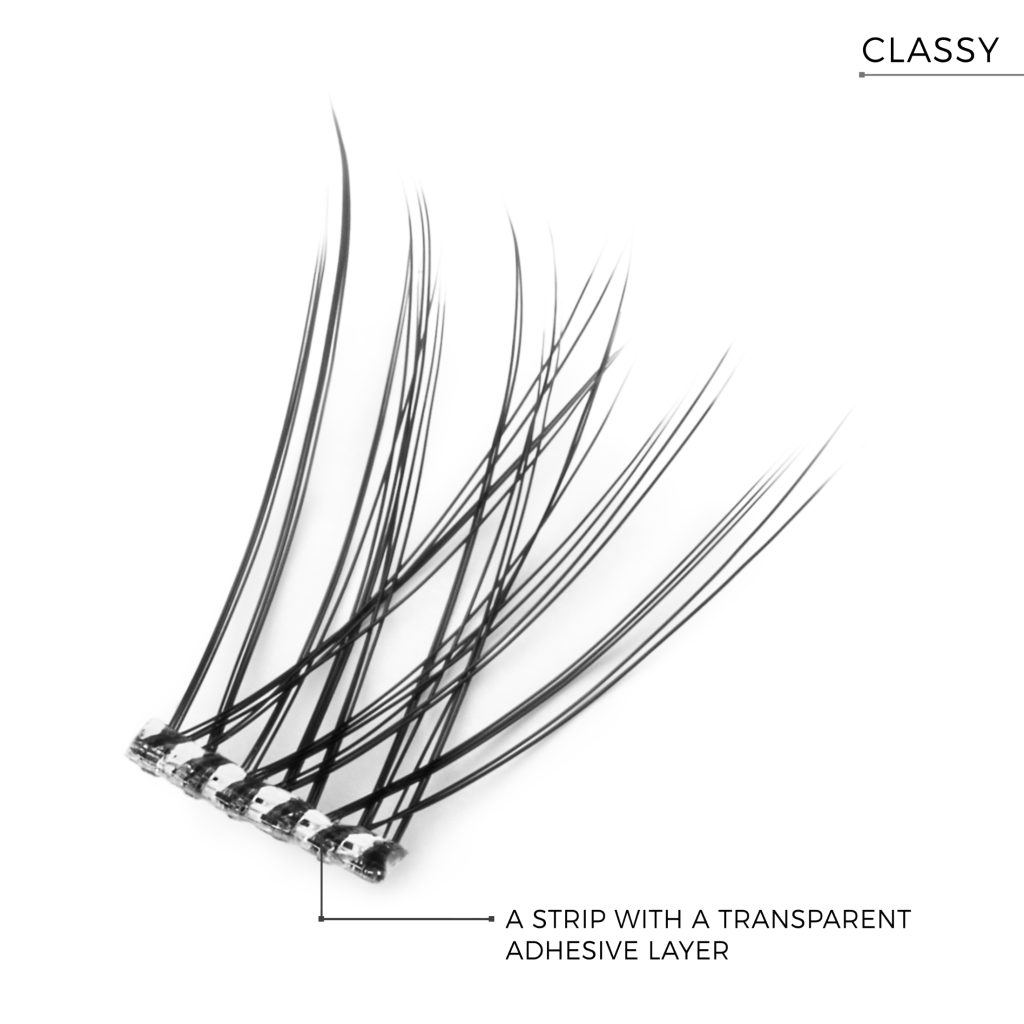 nanolash cluster lashes med gennemsigtig lim